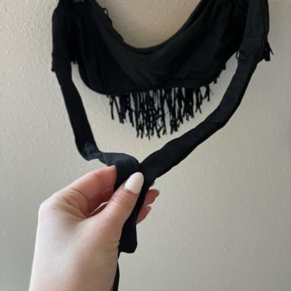 L Space Black Strapless Bikini Top - Black Bikini - Black Swimsuit Women -Bikini - Picture 3 of 4